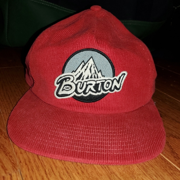 Burton Other - EUC BURTON Corduroy Embroided Logo Trucker Hat Cap Adjustable One Size UNISEX
